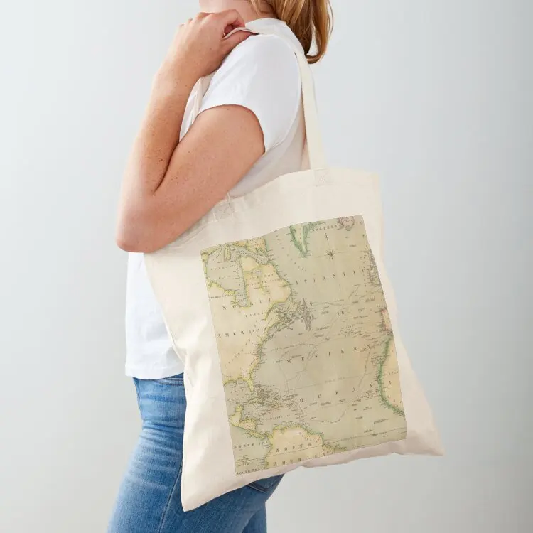 

Vintage Map of the Atlantic Ocean (1817) Tote Bag supermarket folding bag tote bag canvas tote men's Shopper