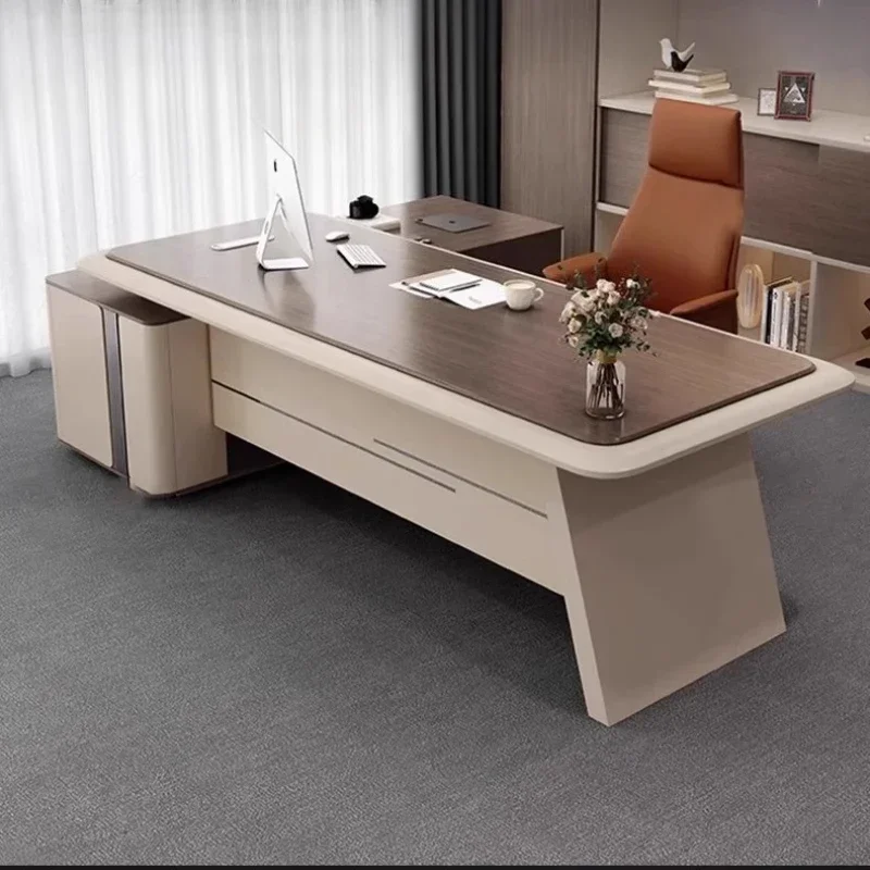 

L Shaped Drawers Luxury Office Furniture Home Computer Desk With Storage Mid Century Modern Desk Executive Office Desk Furniture