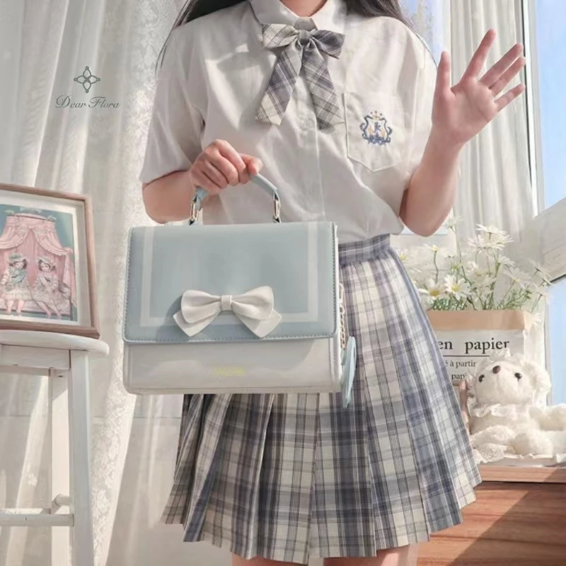 Bolso cruzado de hombro para mujer, bolsa bonita y moderna, transparente, estilo japonés Preppy, Kawaii JK, versátil