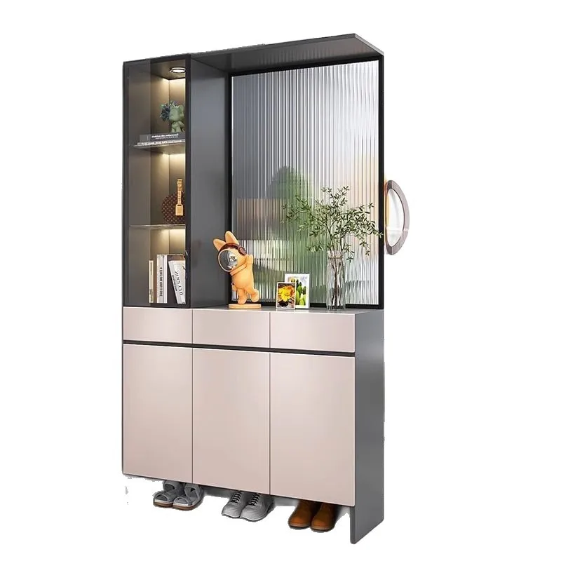 

Entrance screen living room new shielding cabinet glass entrance door shoe cabinet integrated small apartment screen partition c