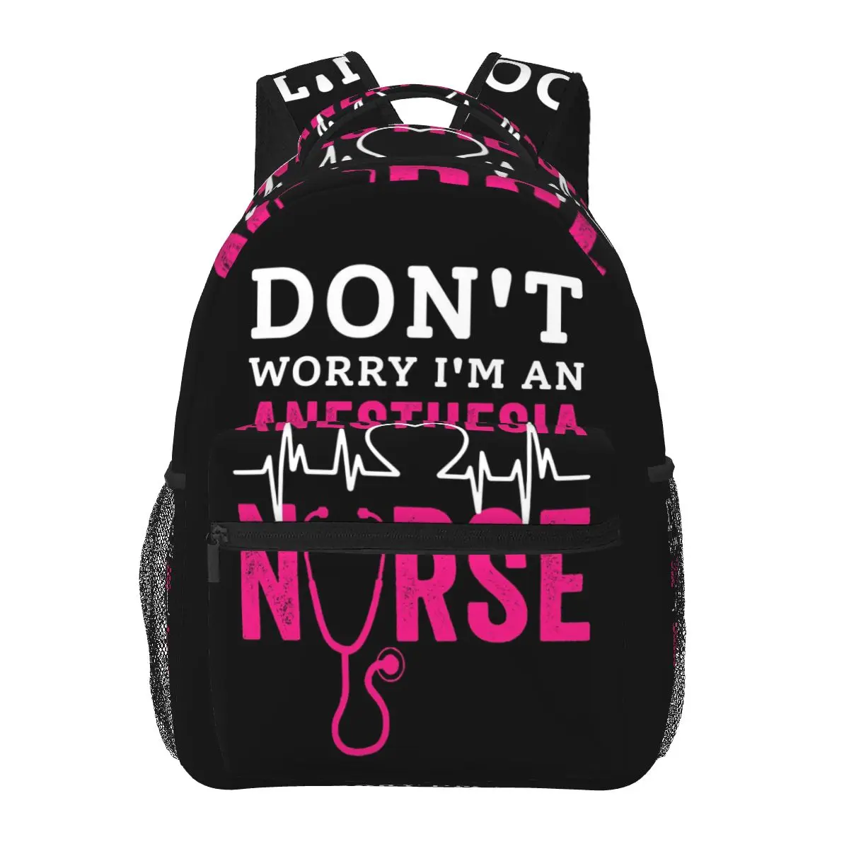 

Don't Worry I'm An Anesthesia Nurse Backpack Daypack Large Capacity Children BookBag School Bag Shoulder Bags for Men Women