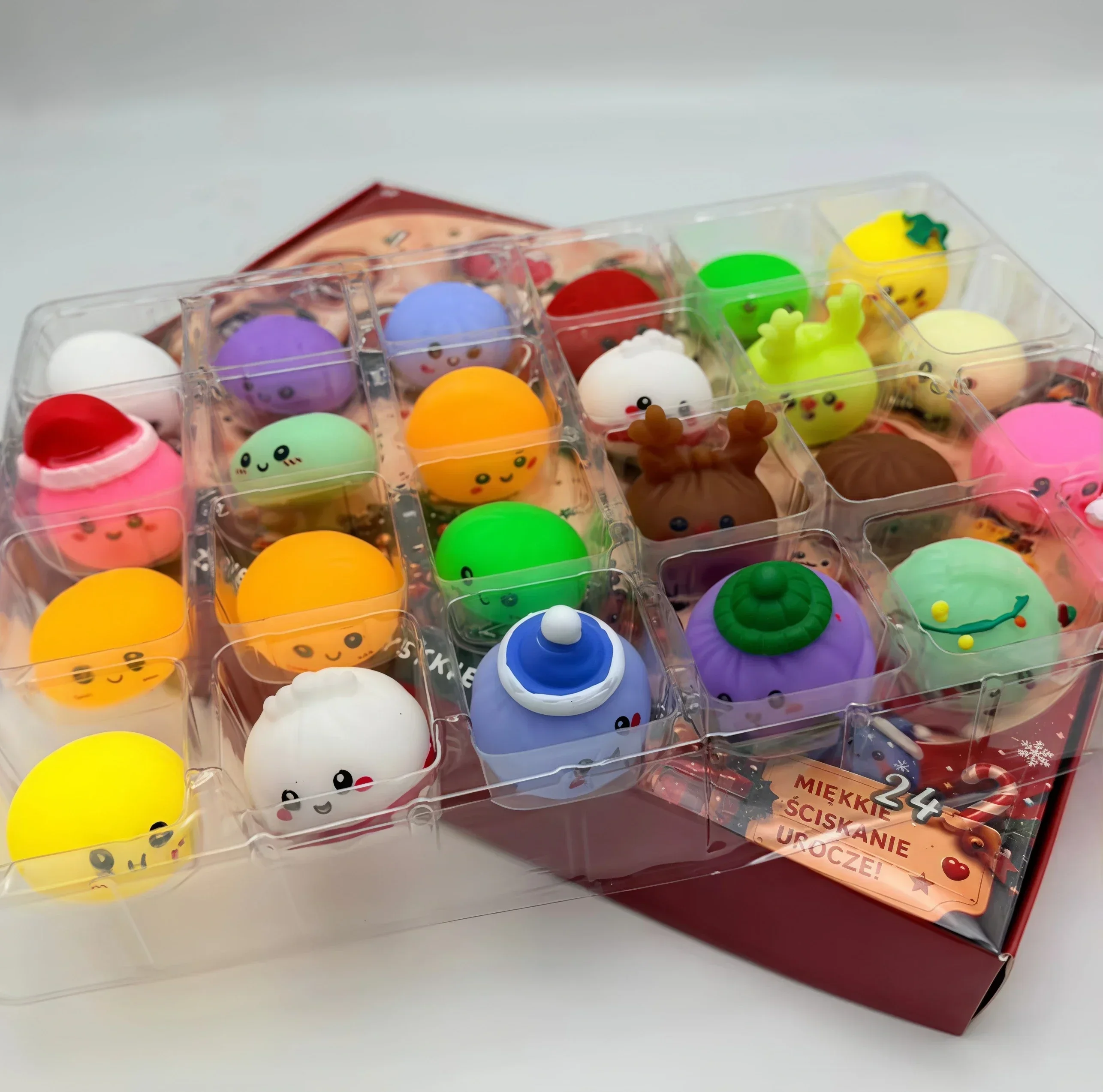 2026 New Christmas Dumpling Squishies Advent Calendar 24 Days Countdown，Happy Stress Relief Blind Box Surprises Christmas Gifts.