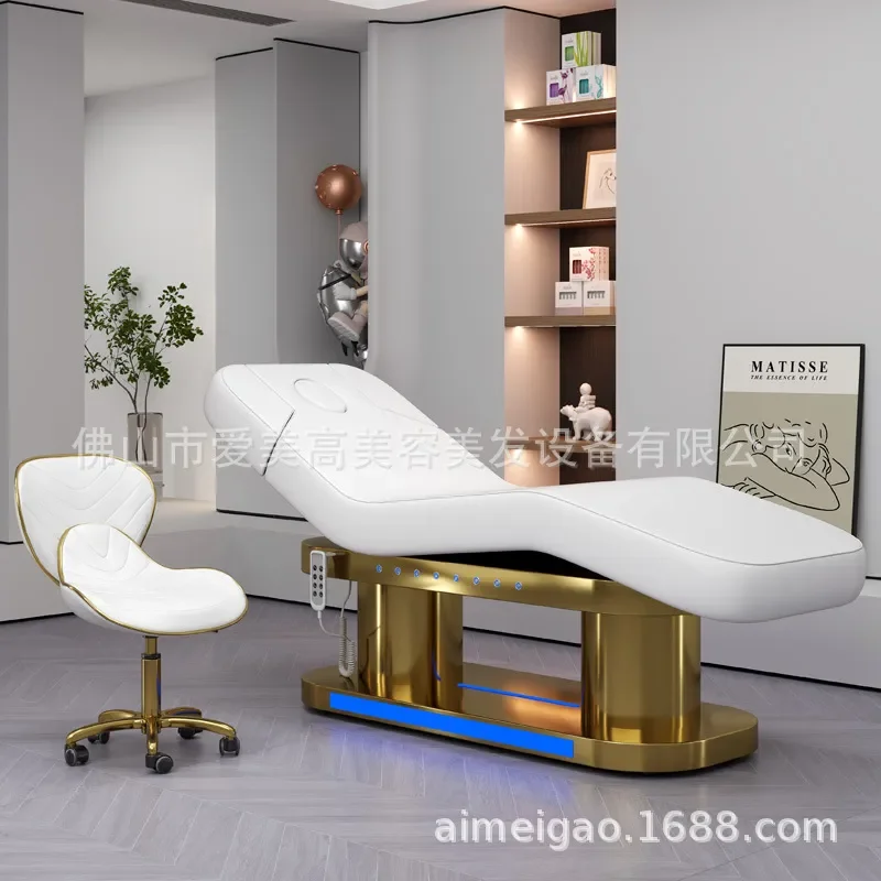 Electric Lift Beauty Bed for Salon Massage Tattoo Embroidery Injection Adjustable Treatment Table Professional Spa Furniture