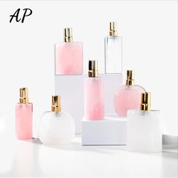 1pc Natural Crystal Rose Quartz Perfume Bottle Clear Quartz Women Perfume Bottle Crystal Crafts Healing Gemstone Lady Gifts