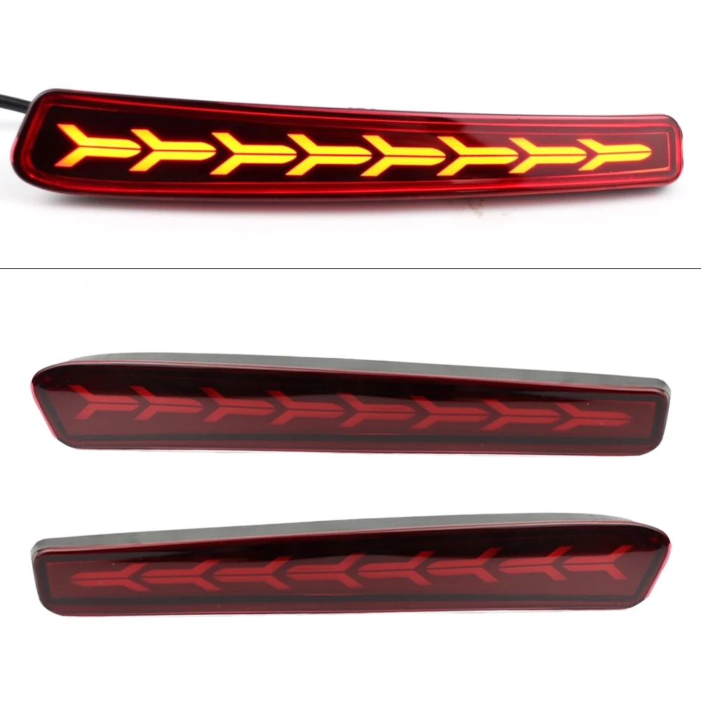 

Red Lens Fishbone Style LED Rear Bumper Turn Signal Brake Tail Light DC 12V Fit for Toyota Corolla