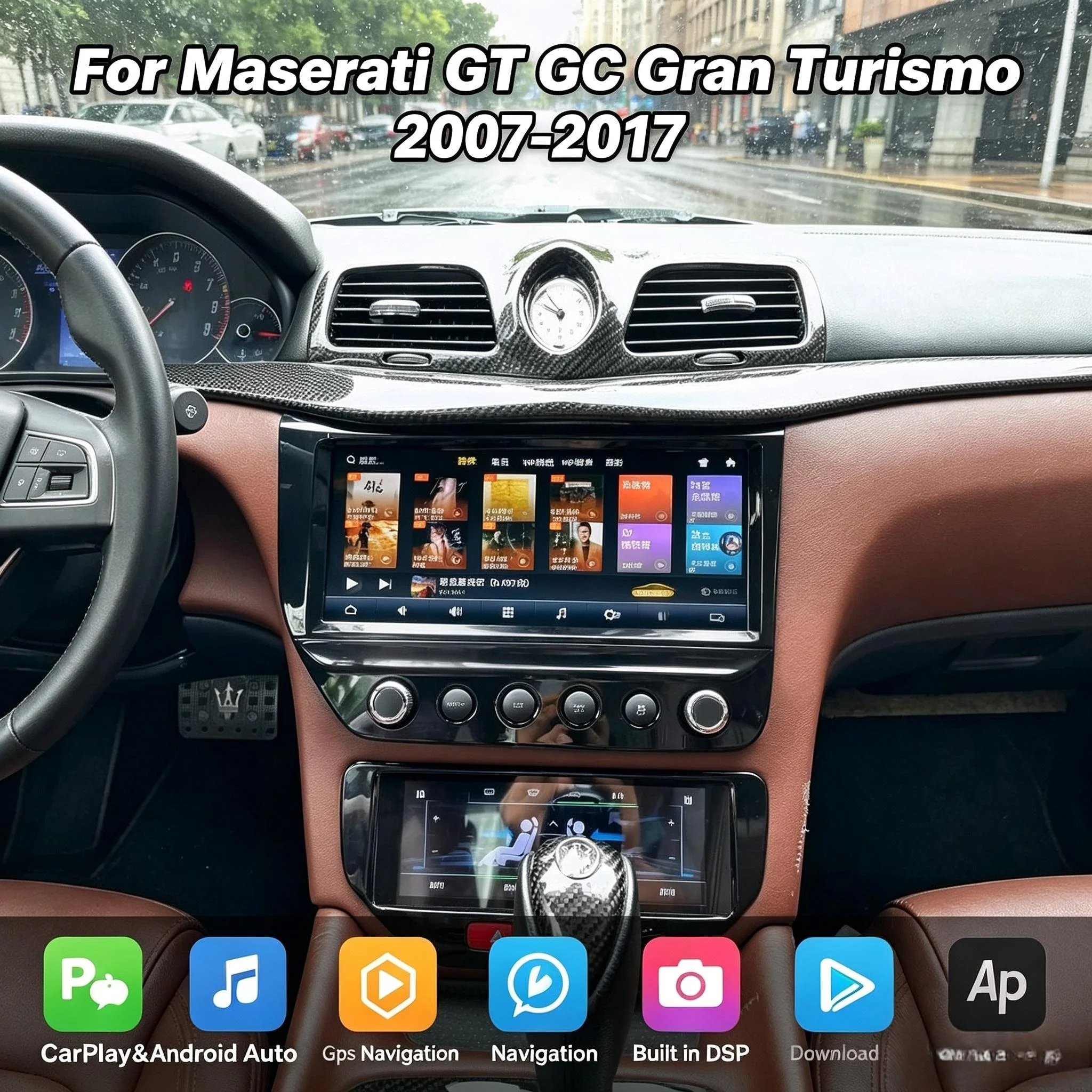 Android Car Radio Stereo GPS Navigation For Maserati GranTurismo GT 2007-2015 Audio Carplay Multimedia Video Player Head Unit