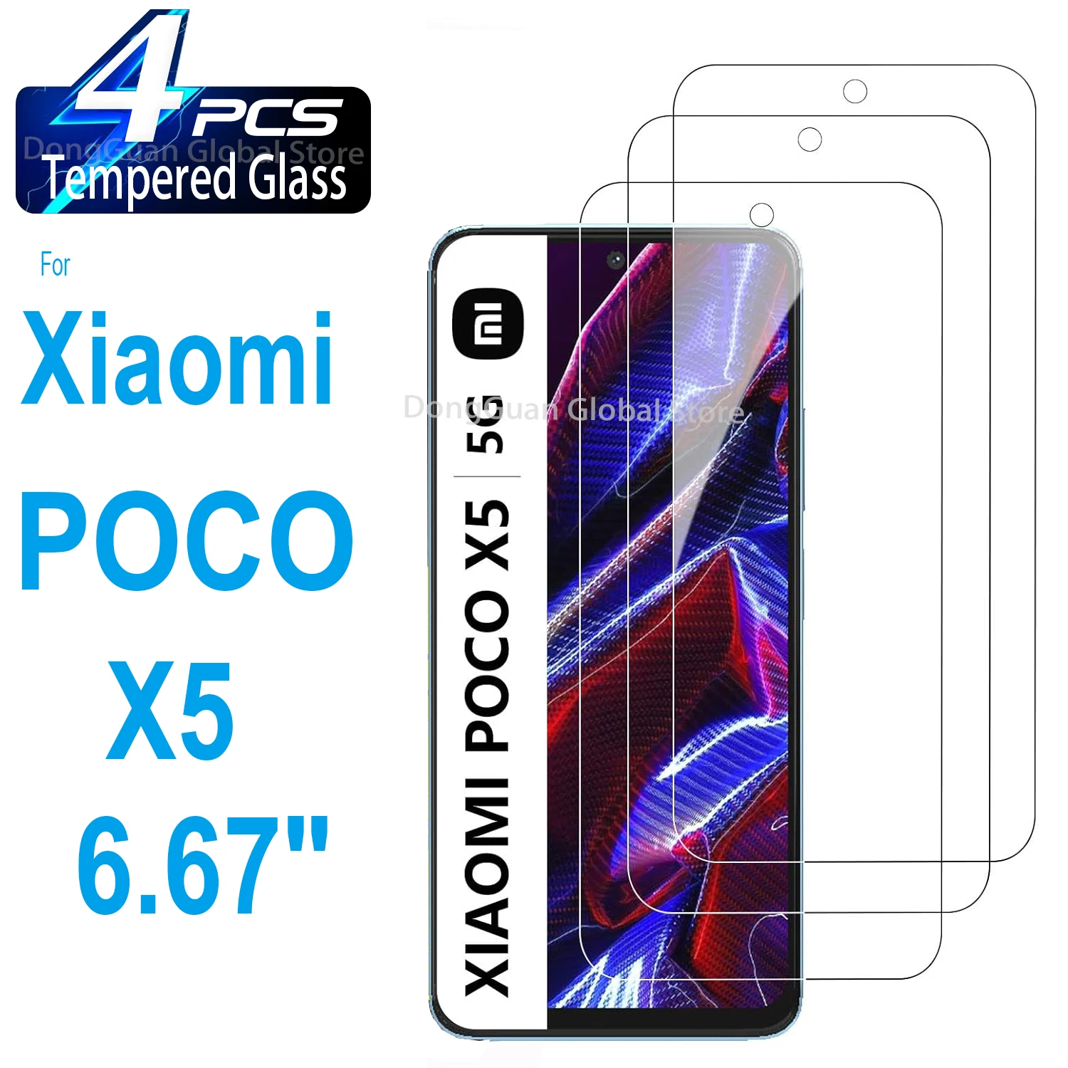 

1/2/3/4Pcs For Xiaomi POCO X5 Tempered Glass Screen Protector Glass Film