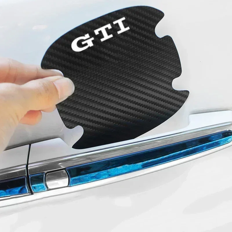 Car Ashtray Car Door Bowl Handle Sticker Carbon Fiber Protector Film For Volkswagen VW GTI Logo GTD GLI Anti Scratches Bumper Gu view 2