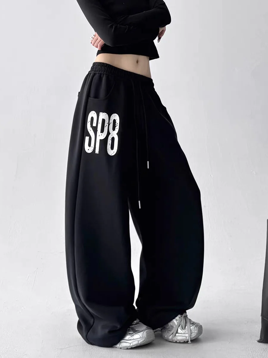 

Черные прямые хлопковые спортивные штаны для подростков, повседневные свободные брюки большого размера для мальчиков, модная осенняя одежда, молодежные брюки для отдыха
