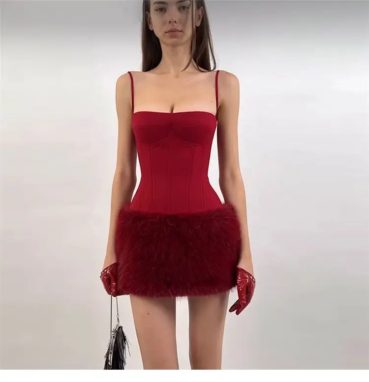 Bodycon vestido vermelho elegante mulher techwear funcional moderno prático útil útil avançado valioso digno