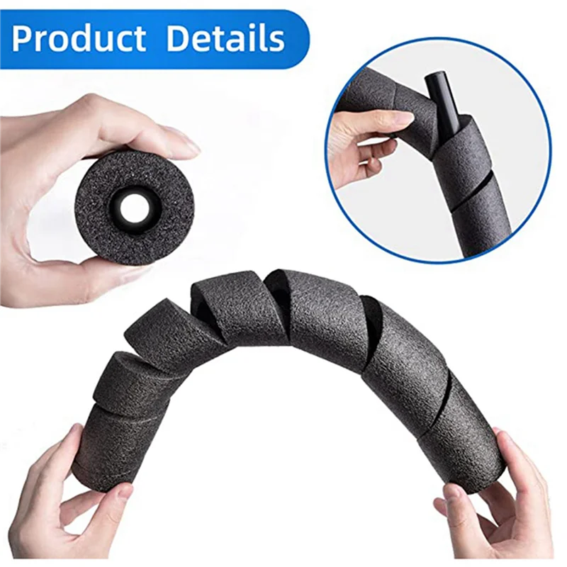 

【Hot-Selling!】12Pcs Pipe Insulation Foam Tube -Foam Pipe Covers -Soft Foam Tubing Insulation Wrap Spiral Basement Pole Cover Pro