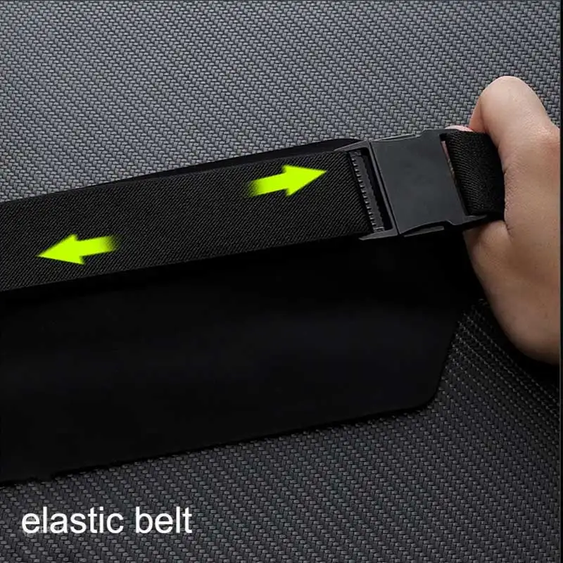 Tas Pinggang Lari Ultra Tipis Tas Ritsleting Ketat Tahan Air Lycra Kantong Ponsel Olahraga Jogging Luar Ruangan Portabel