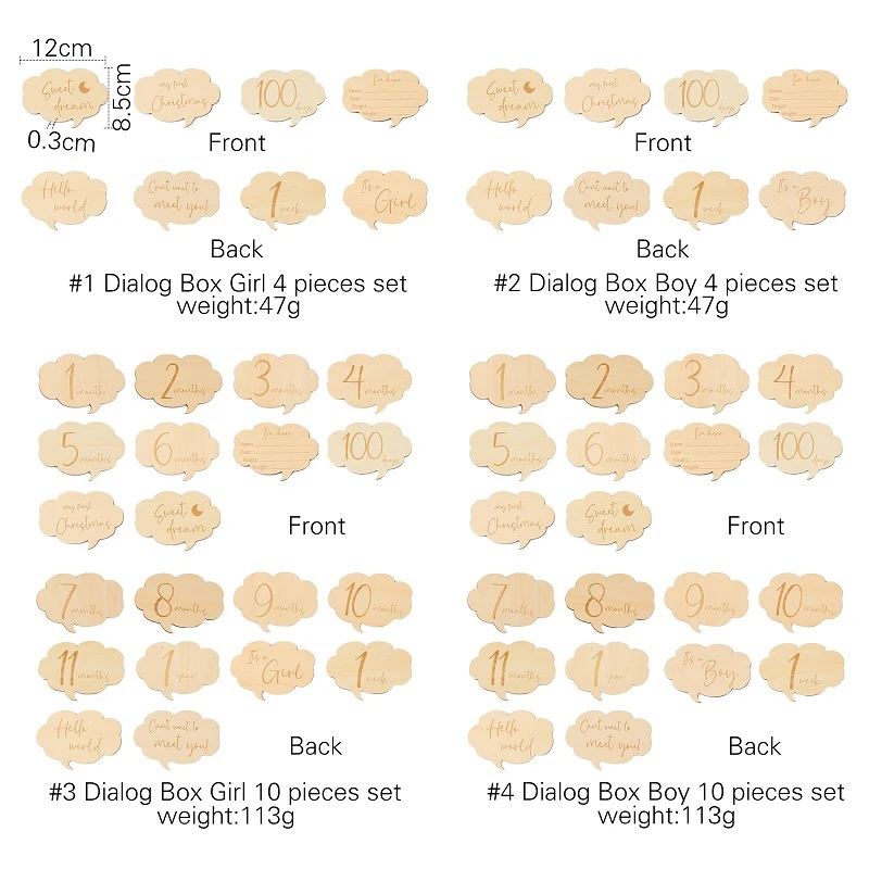 Baby Holz Meilenstein Karten niedlichen Wolken form monatliche Denkmal Meilenstein Fotografie Foto zubehör für Neugeborene Geburts geschenke