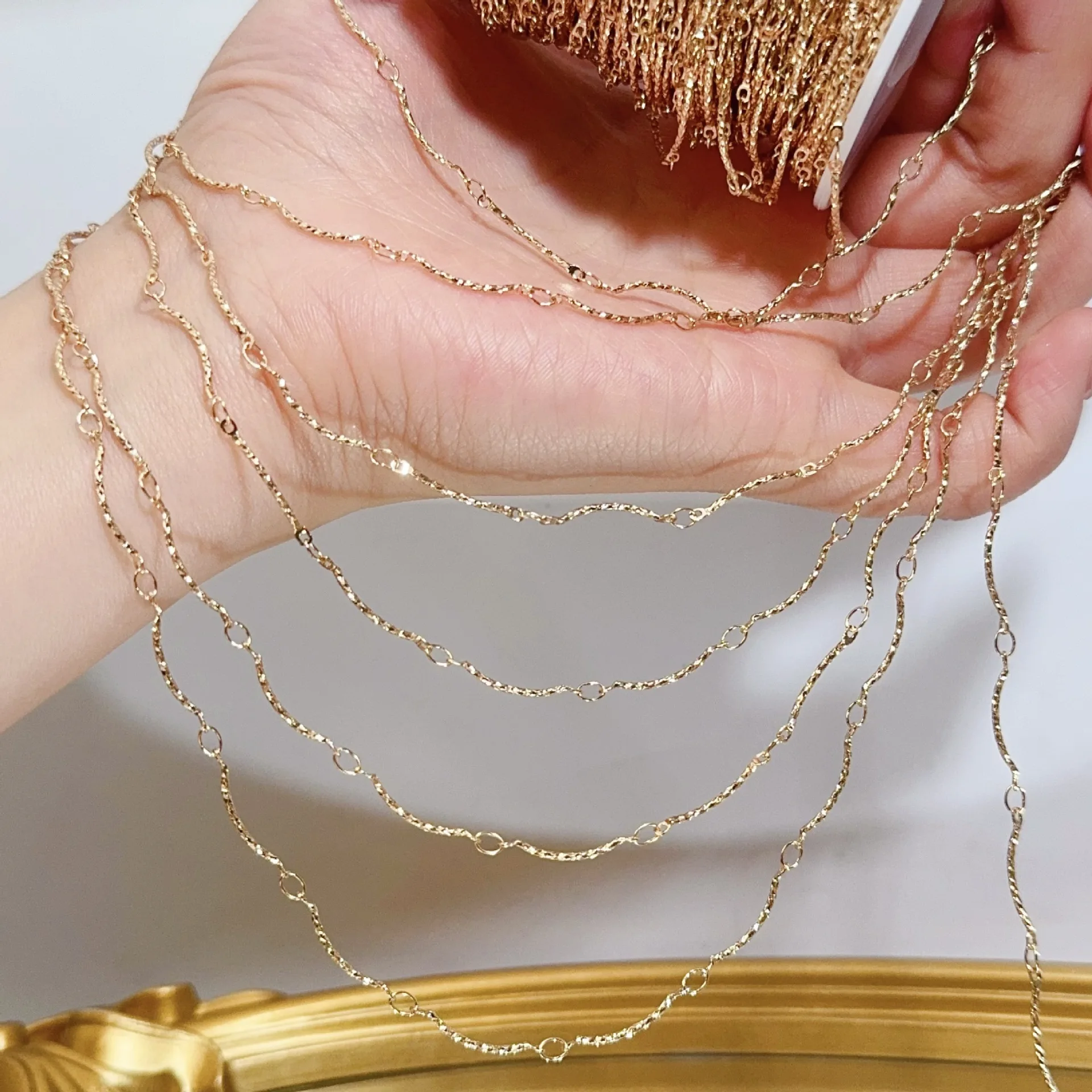 10 Meters Wholesale Copper Stick Thin Chains for Jewelry Making Wavy Wire Connection DIY Necklace Bracelet Jewelry Accessories