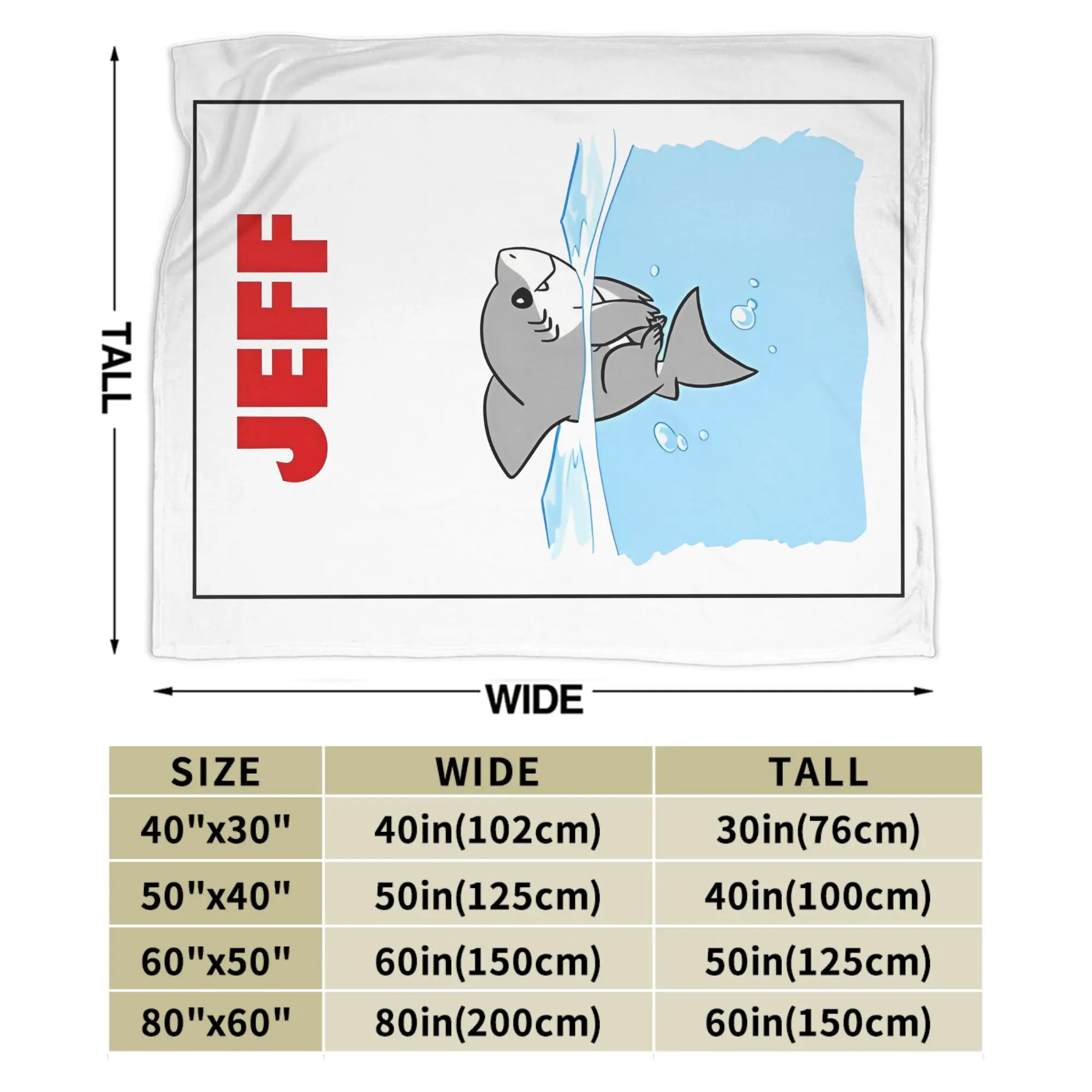 جيف لطيف القرش الكرتون بطانية أفخم مضحك لينة رمي بطانية للمنزل الربيع / الخريف
