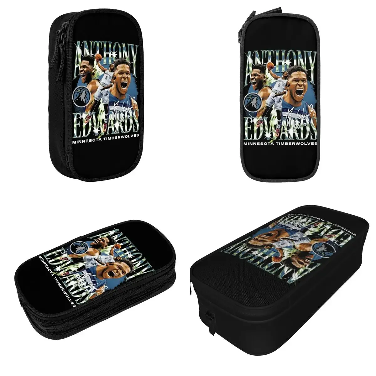 Lovely Anthony Edwards ANT Basketball Player Pencil Case Sports Pencil Box Pen Holder Large Storage Bags School Supplies Zipper