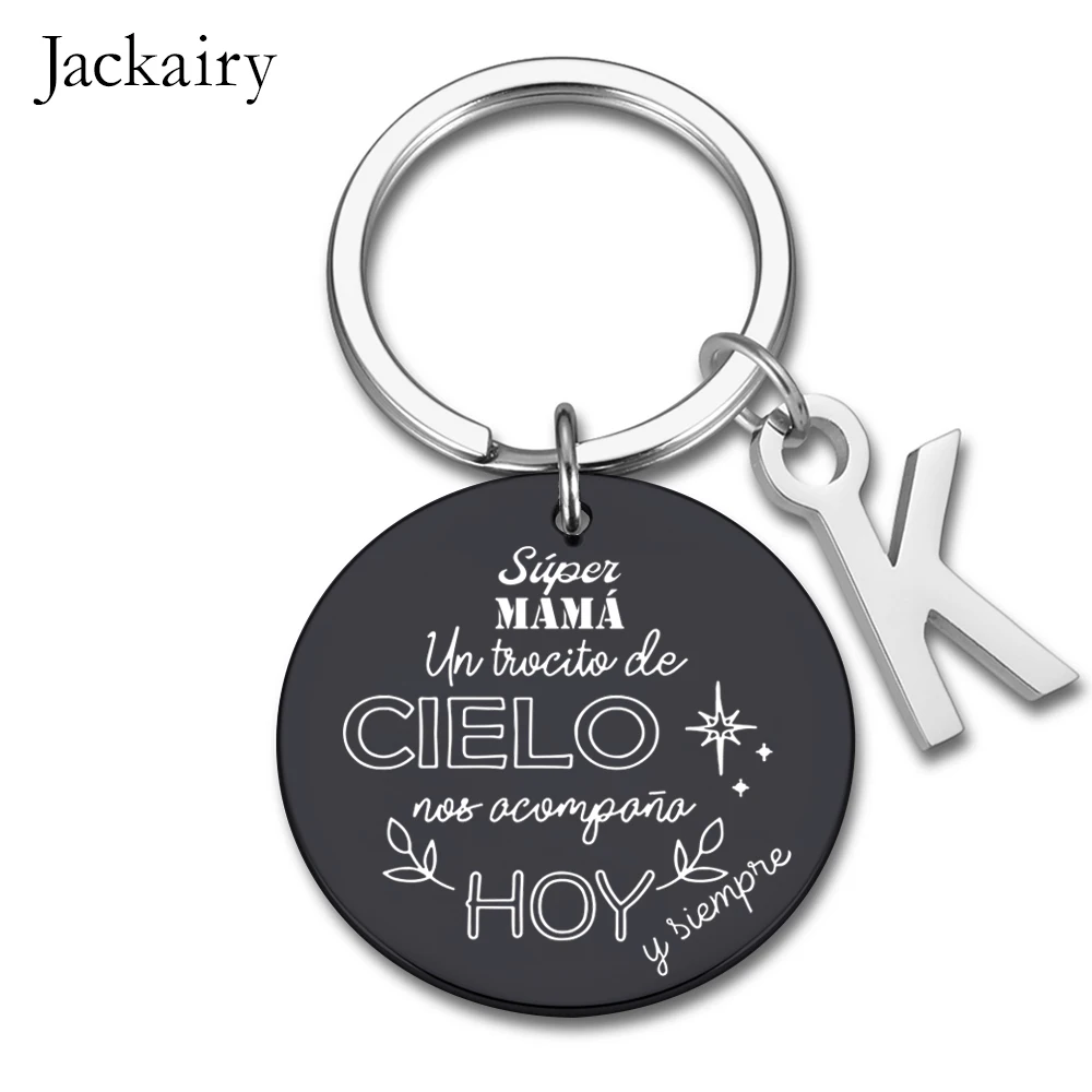 Spanish Wedding Bouquet Memorial Day Keychain Súper Mamá Gift Un Trocito De Cielo Nos Acompana Hoy Family Jewelry Keyring Gifts