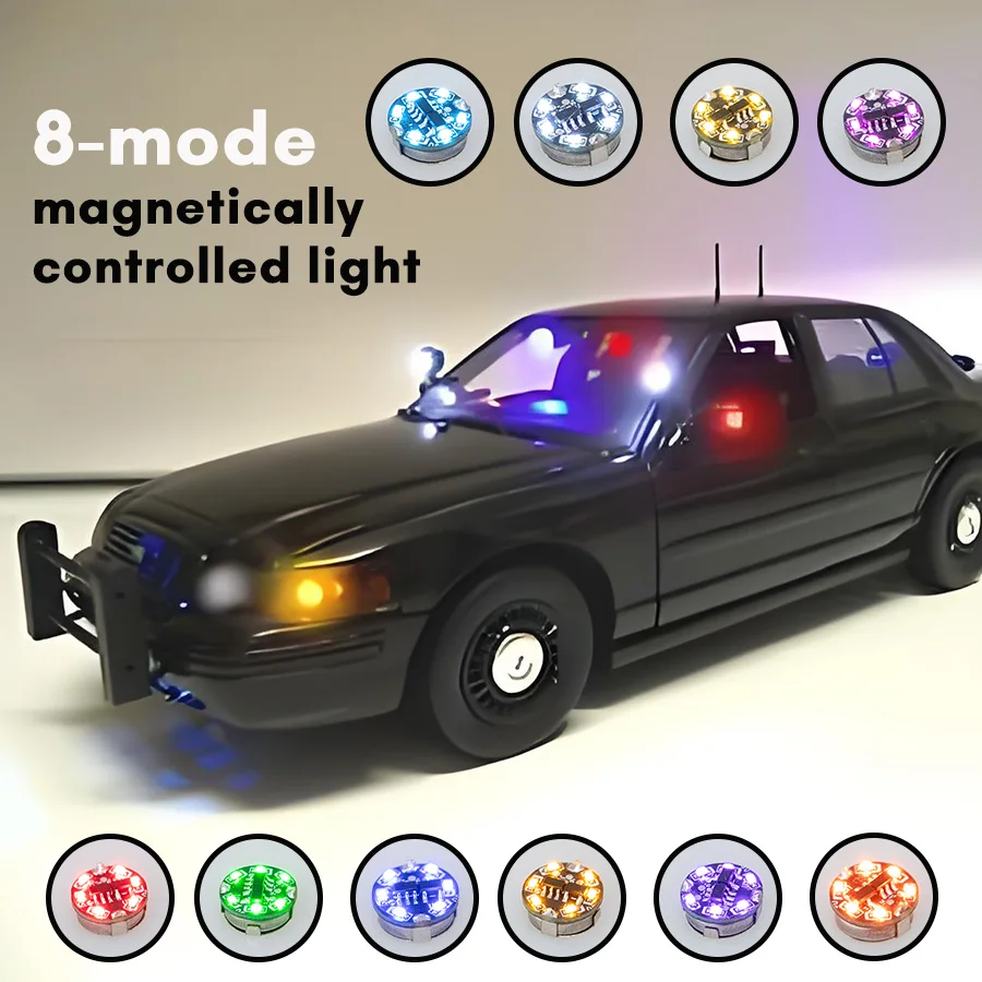 Mini Magnetic Control Led Lamp 8 Mode Toys Diy Model Making Kits for Solar Furnace Flow Lamp Aircraft Thruster with Lights/Cars