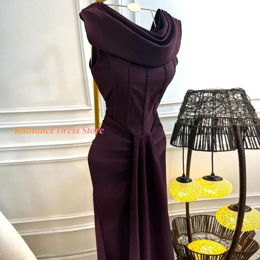 Mermaid Jersey Evening Dress Customized Simple Scoop Sleeveless Homecoming Dresses Modern Lace Up Back Special Occasion Gowns image 5