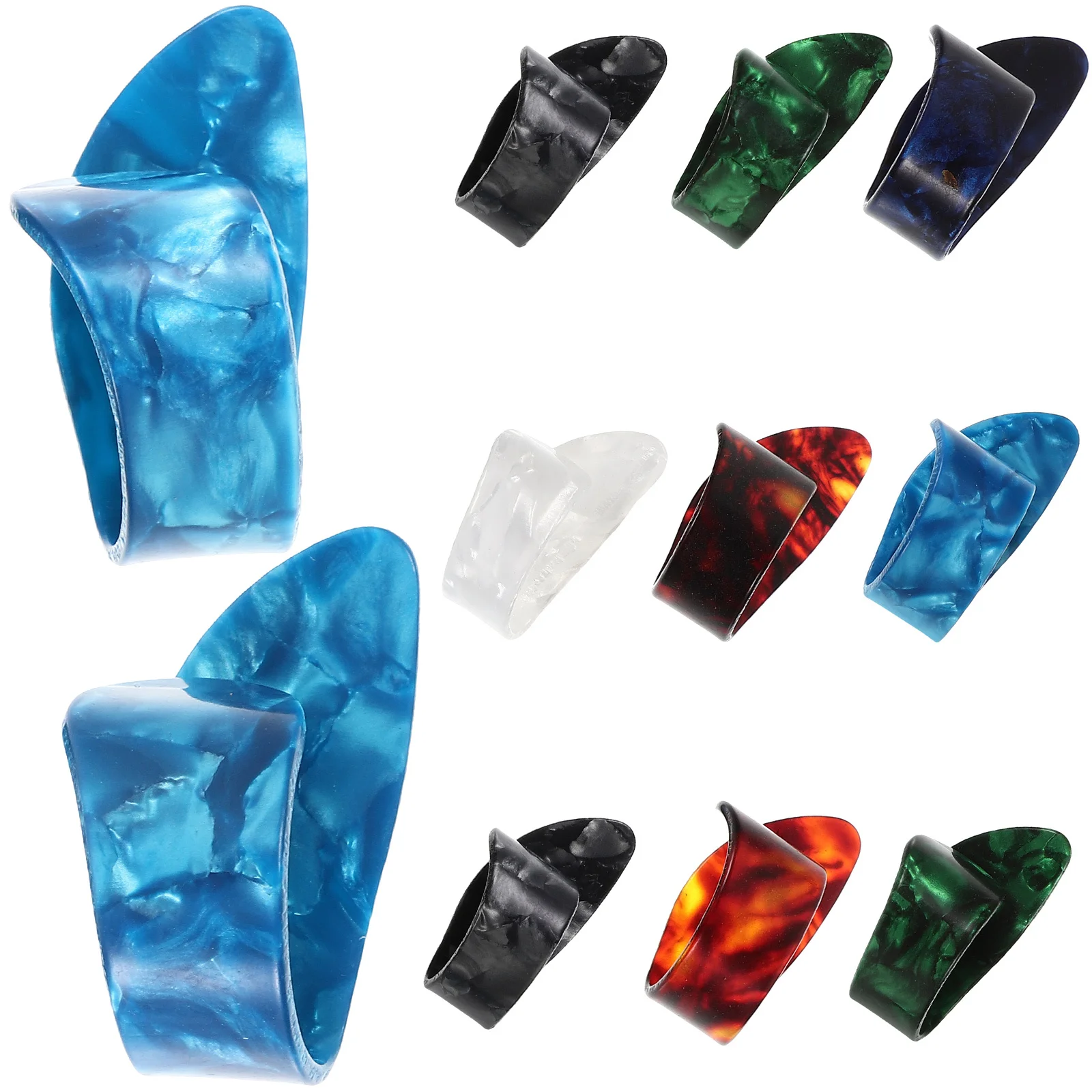 12 قطعة إصبع الغيتار يختار الإبهام نمط للكهرباء الصوتية باس إكسيليونيت المضادة للانزلاق قبضة ممارسة مريحة بناء القوة