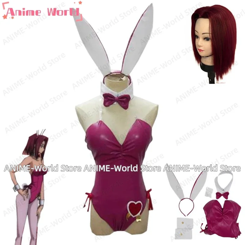 《Custom Size》Anime Kallen Stadtfeld Cosplay Costumes Sexy Red Bunny Girl Jumpsuit Bikini Unisex Role Play Clothing Wig