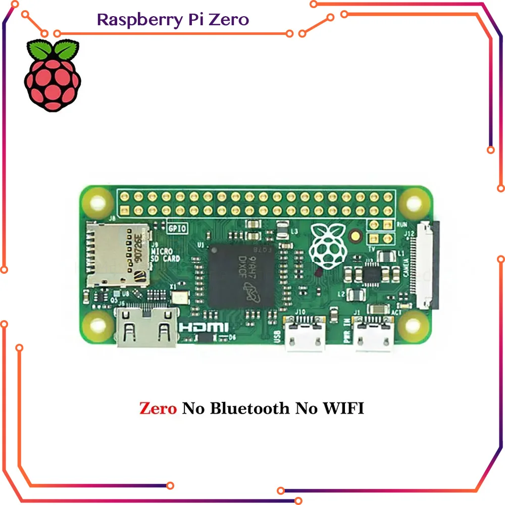 Raspberry Pi Zero 2W / W / WH /2WH WIFI Bluetooth Board with 1GHz CPU 512MB RAM Raspberry Pi Zero Version 1.3