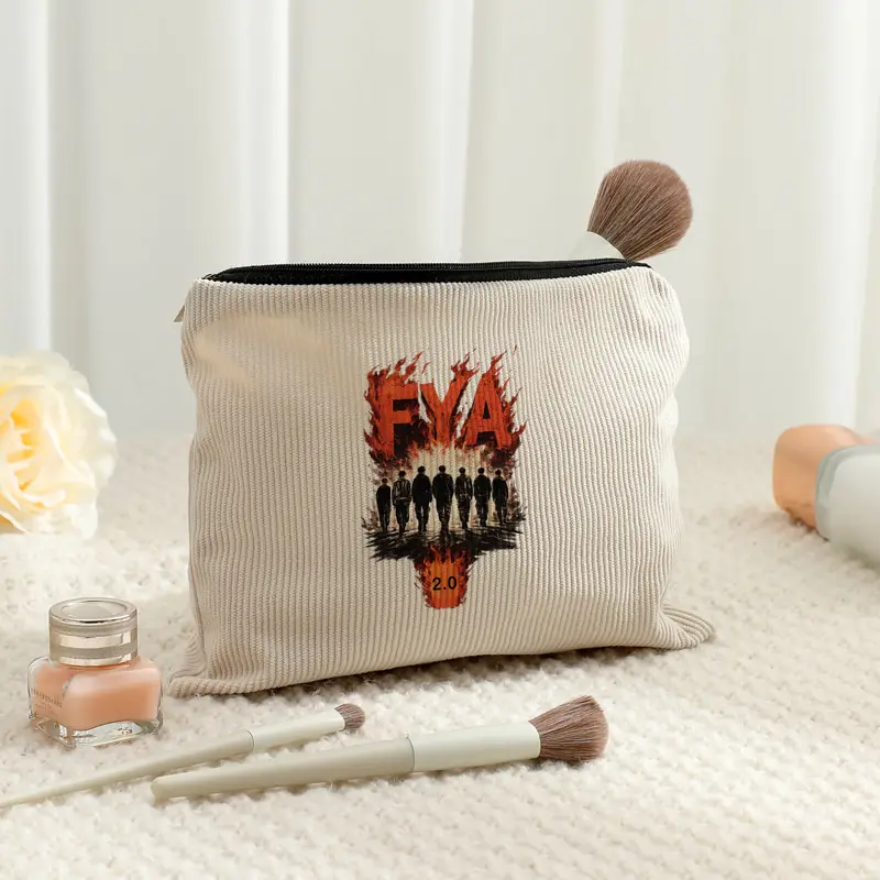 Arirang 2.0 World Tour Corduroy Toiletry Bag Women's Fashion Multi Functional Lightweight Storage Bag Kpop Fan Gift Fay Album