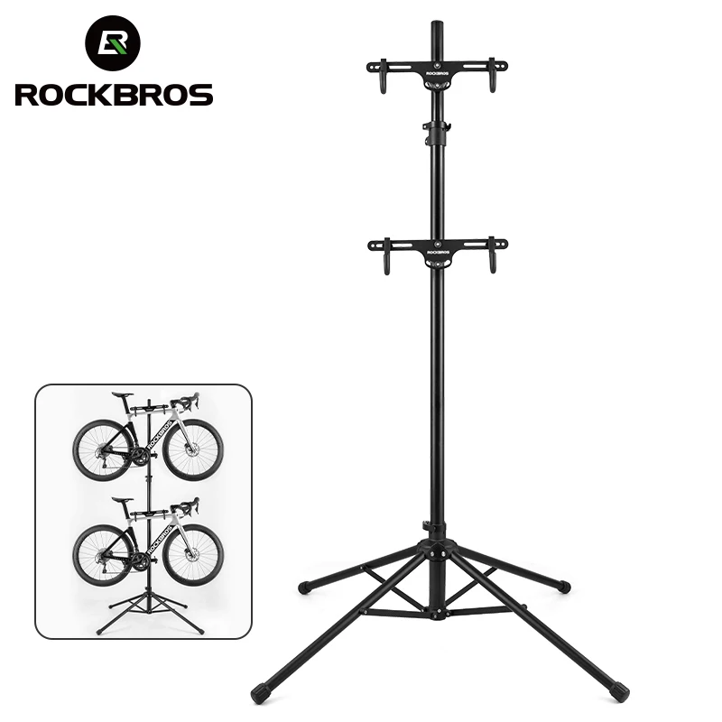 

ROCKBROS Bicycle Repair Tools Aluminum Alloy Stand Storage Display Adjustable Cycling Repair Stand Fold Bike Repair Accessory