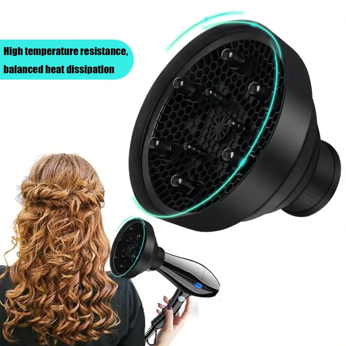 Collapsible Silicone Hair Dryer Diffuser Adjustable Foldable Blow Dryer Cover Universal Hair Styling Accessory