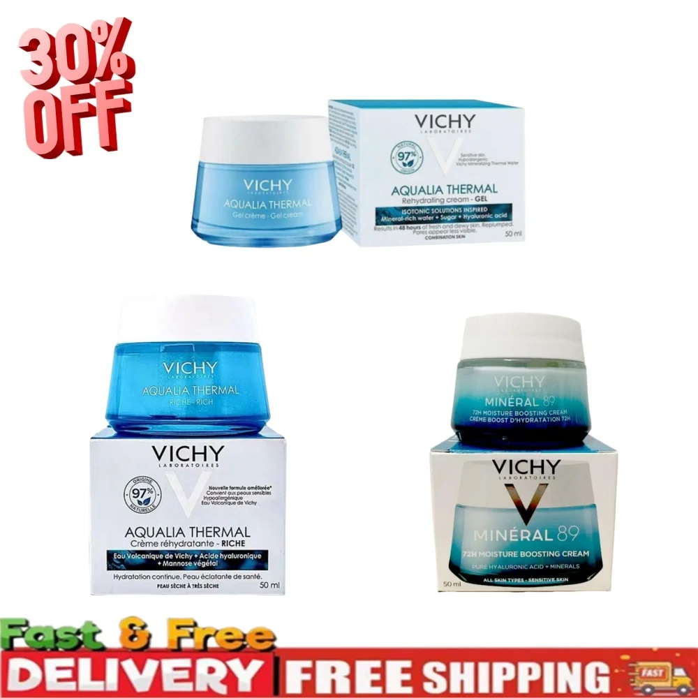 كريم الترطيب المعدني VICHY 50 مل 89 يمزح البشرة مع تنشيط ترطيب مهدئ لشد البشرة، ترطيب بروبيوتيك #1