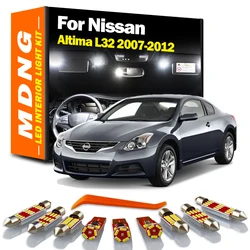 MDNG 16Pcs LED Interior Door Sunvisor Light Kit Canbus For Nissan Altima L32 Sedan Coupe 2007 2008 2009 2010 2011 2012 Car Bulbs