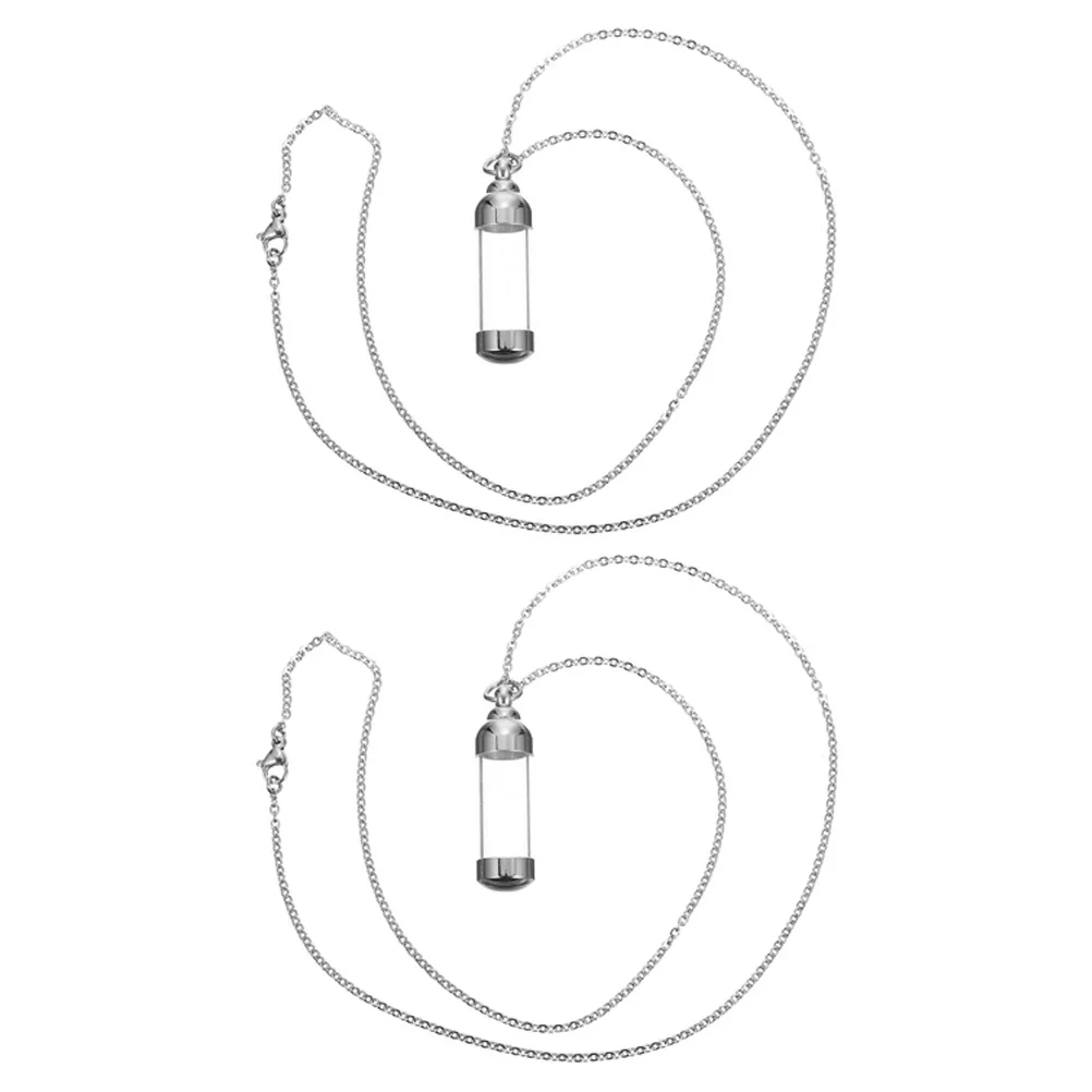 

2Pcs Pet Urn Necklaces Safe Durable Stainless Steel Cremation Necklace Keepsake Ashes Pendant Dog Urns Necklace for Ashes