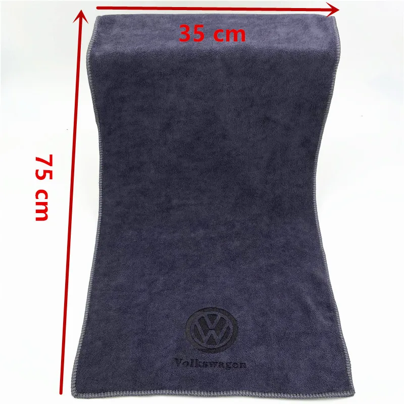 1 pcs 75x35 For VW Volkswagen Golf Polo Passat Tiguan sharan t-cross Car Wash Microfiber Towel Car Cleaning Drying Cloth Hemming