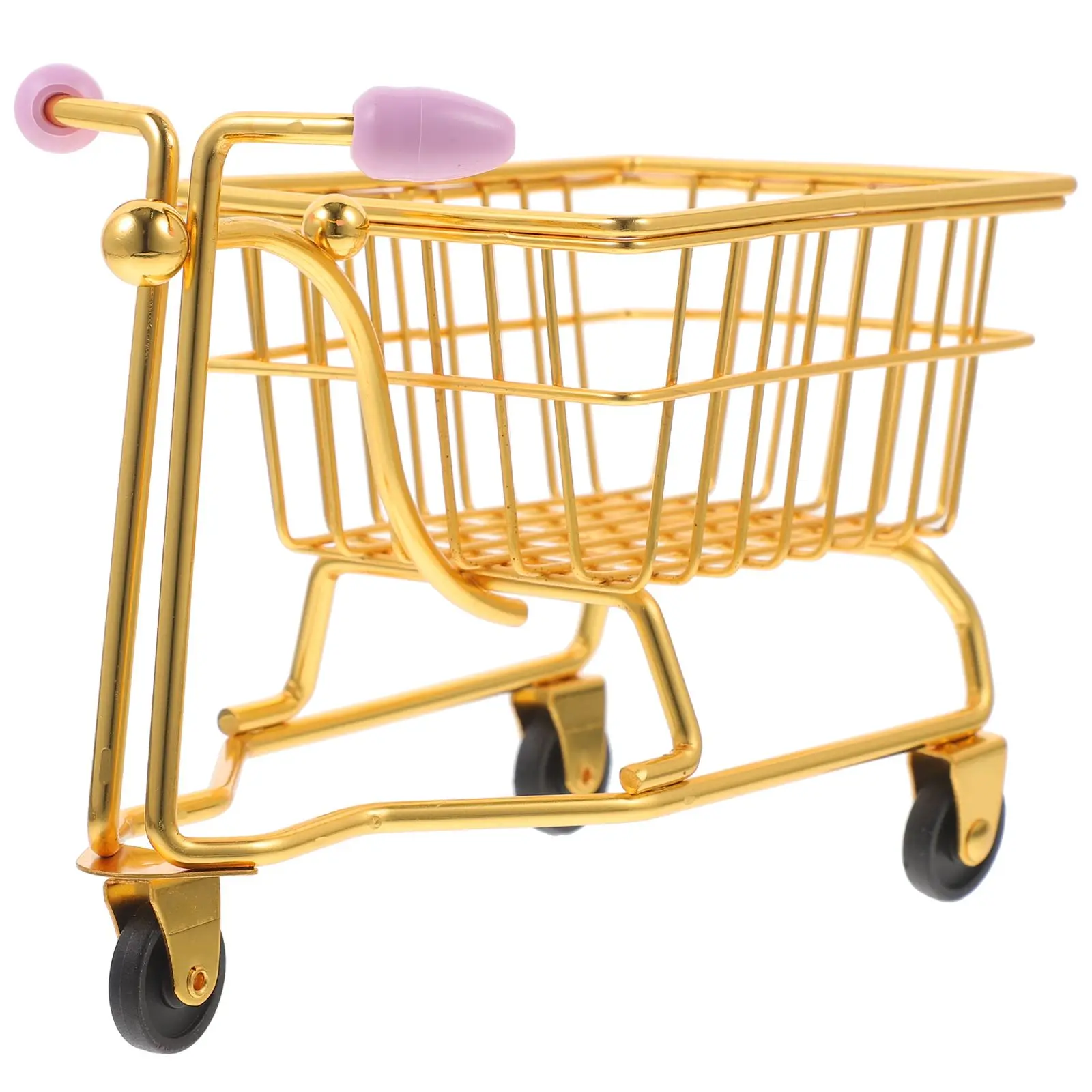

Mini Shopping Cart Silver Storage Basket for Makeup Sponge Drying Rack Decor H cart Small Sponges Holder Desk ganizer Household