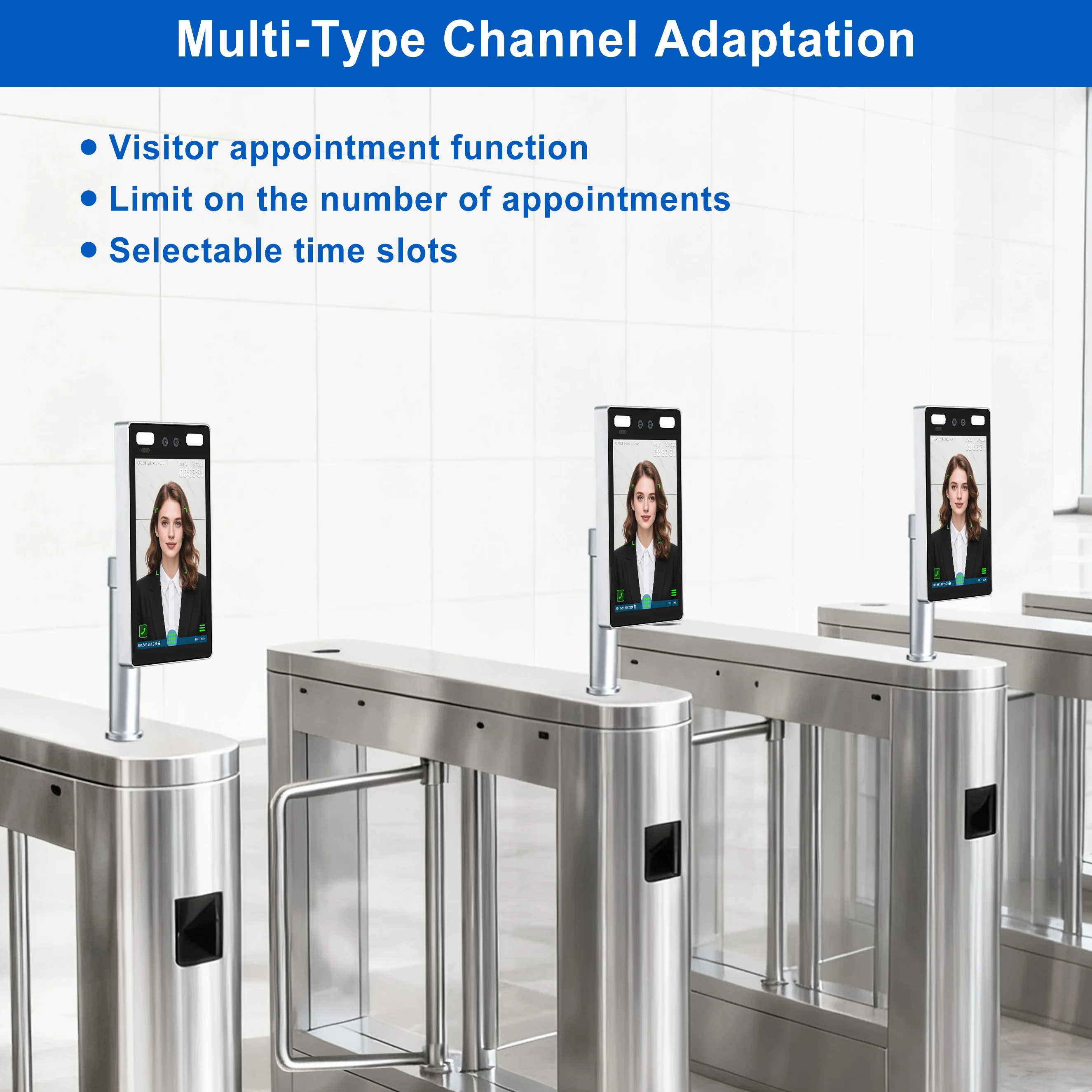 8 인치 RFID 얼굴 인식 액세스 제어 동적 감지 도어 잠금, 시간 출석 기계 무료 소프트웨어 tcp/ip