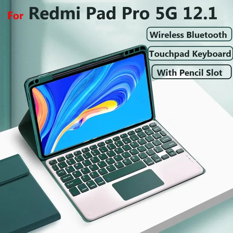 

Touchpad Keyboard for Redmi Pad Pro 5G 12.1 Inch for XiaoMi Poco Pad 12.1 Magnetic Bluetooth Keyboard Case with Pen Holder