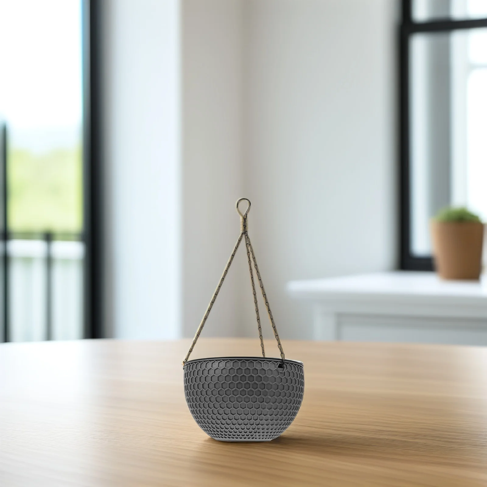 

2 Pcs Hanging Basket Flower Pot Durable Plastic Planter for Indoor Garden Balcony Round Succulents Vases Wall Mounted Plant