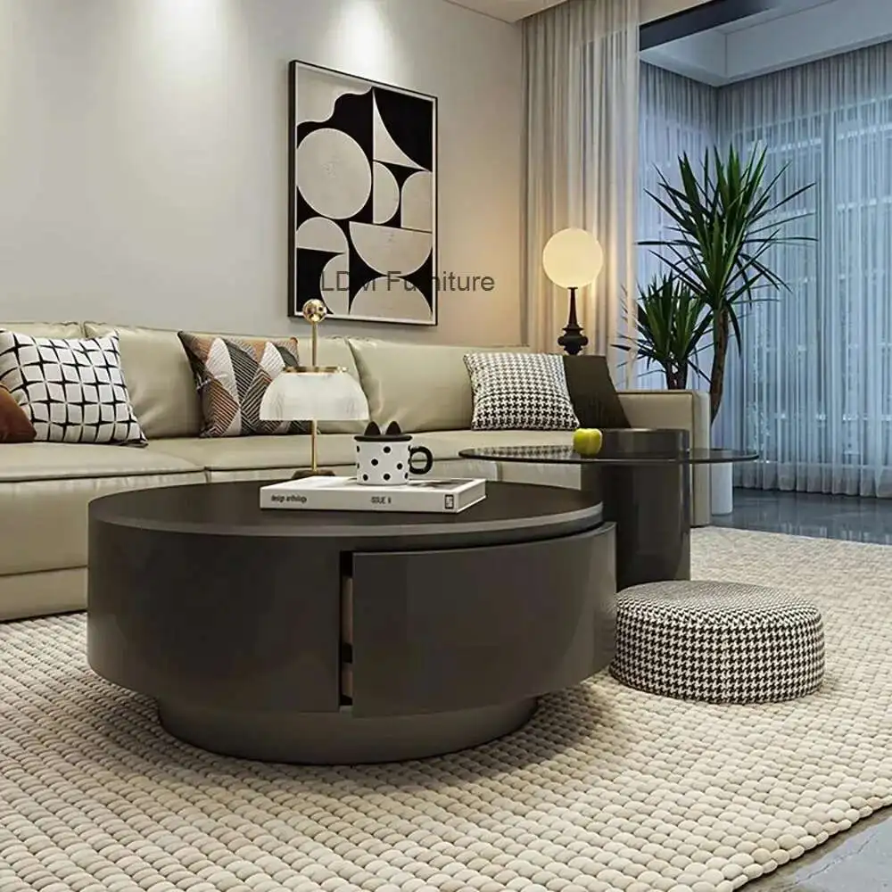 

Nordic Luxury Coffee Table Decoration Living Room Aesthetic Round Coffee Tables Minimalist Cute Mesa De Centro Home Furniture