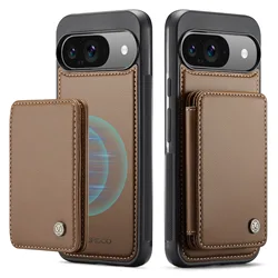 2 in 1 Detachable Magnetic Cards Solt Wallet Leather Case For Google Pixel 9 Pro XL 9Pro Removable Bag Pocket RFID Phone Cover