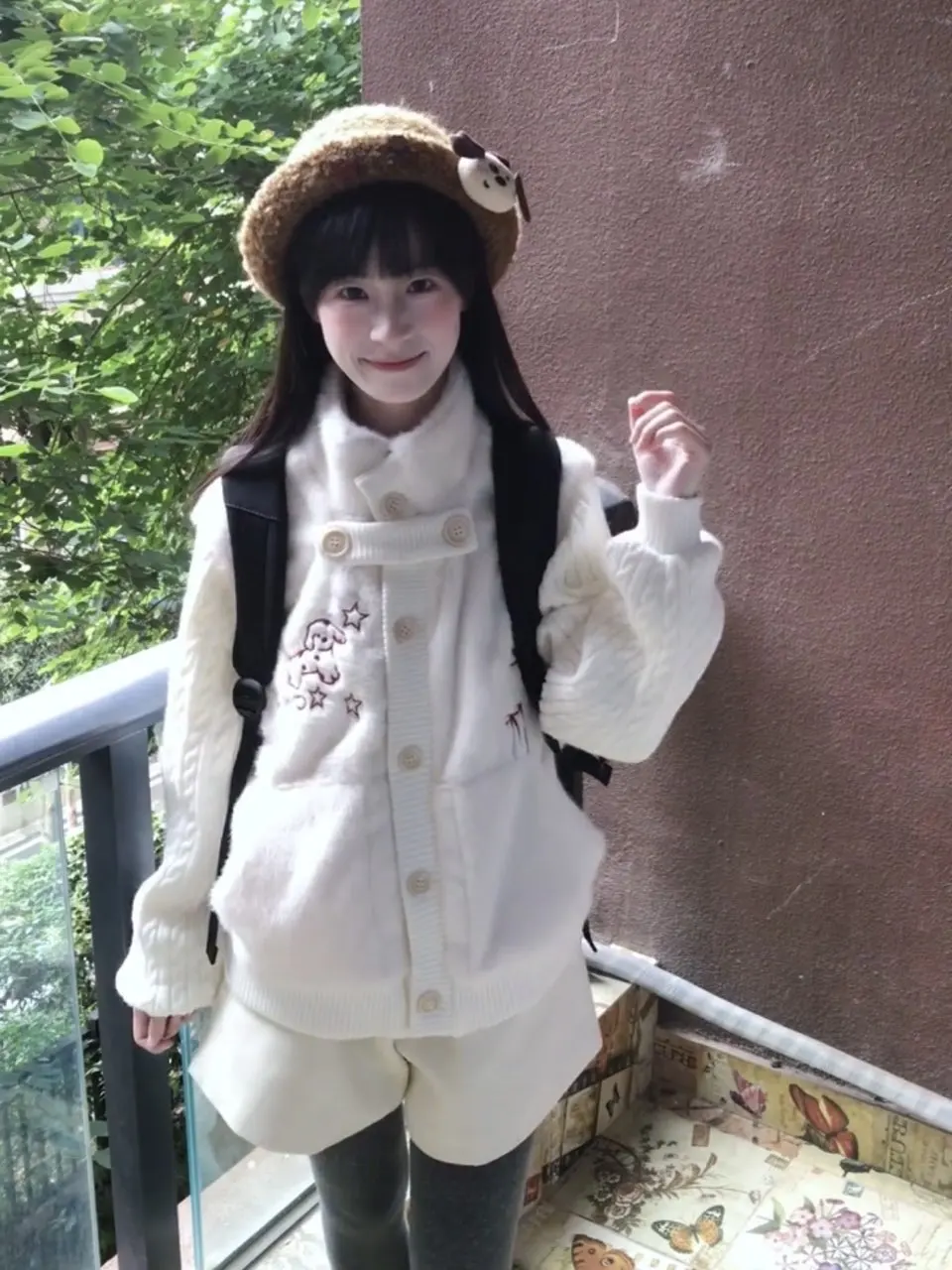 Cappotto maglione visone con colletto alla coreana retrò giapponese da donna Autunno Inverno Design Sensation Taglia piccola Soffice lavorato a maglia Open Car...