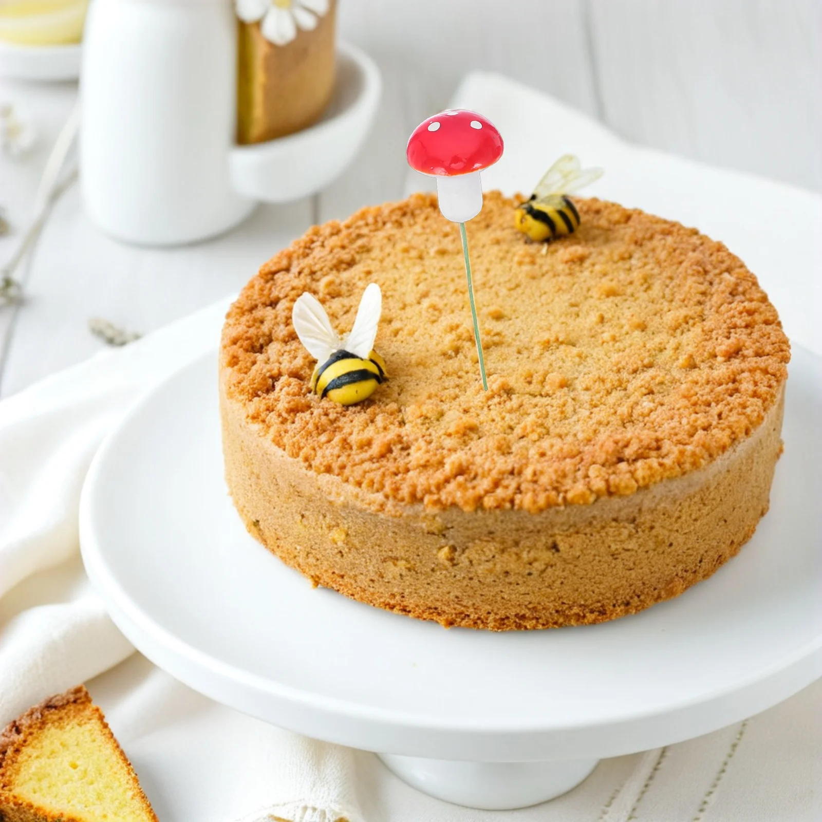 

30Pcs Mini Mushroom Cake Toppers Cute Cupcake Picks for Birthday Celebration Party Favors Kids Themed Event Decor