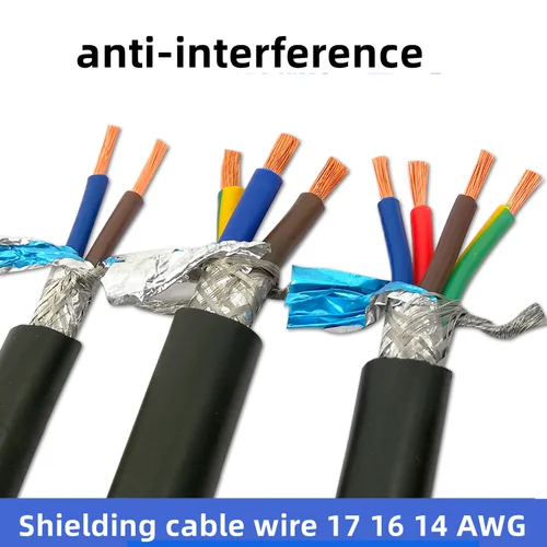 Cable blindado de 14 AWG, 17 AWG, 16 AWG, 2/3/4/5/6 núcleos, 1 metro, cable de control blindado RVVP de cobre puro, cable de señal UL2464