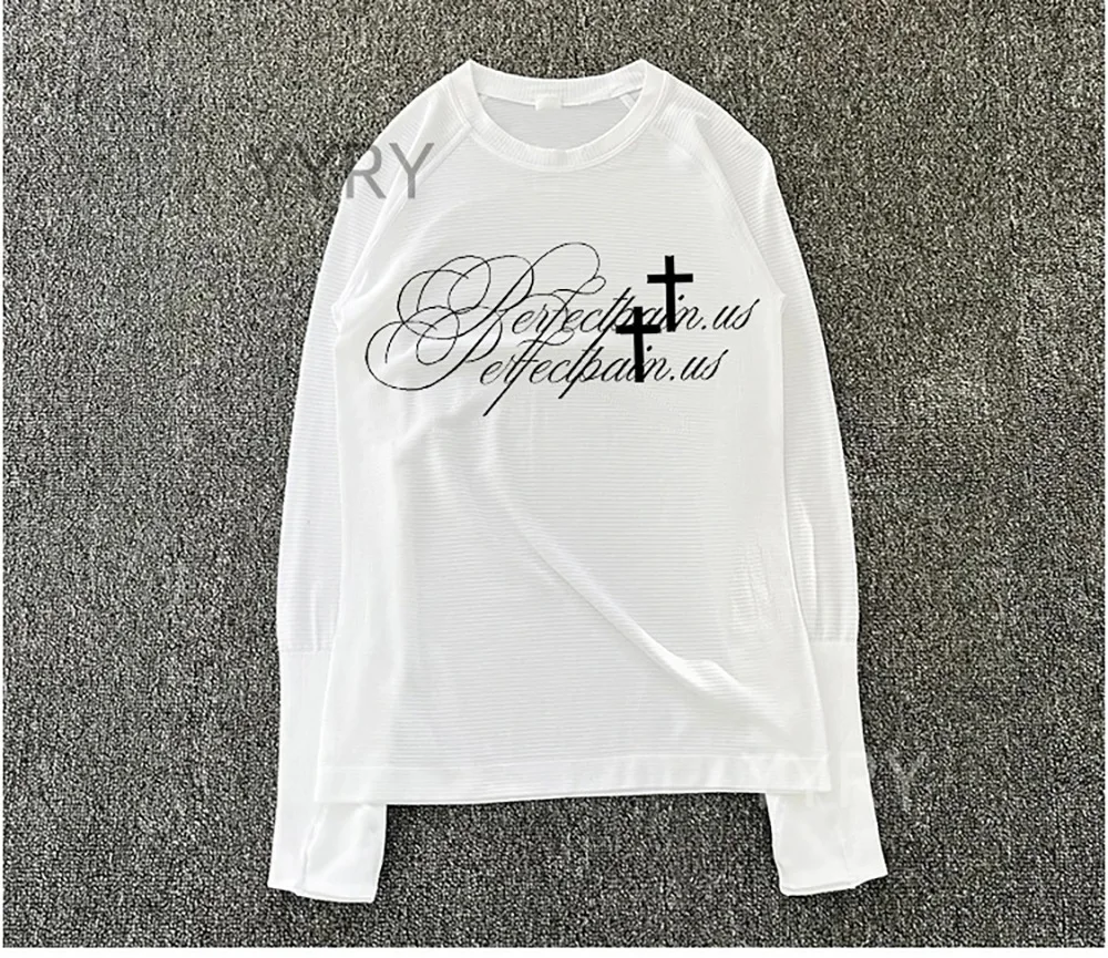 

Готическая эстетичная футболка в стиле ретро с круглым вырезом и длинными рукавами, новая осенняя футболка с принтом y2k, уличная мода, повседневный женский топ, пуловер OOTD