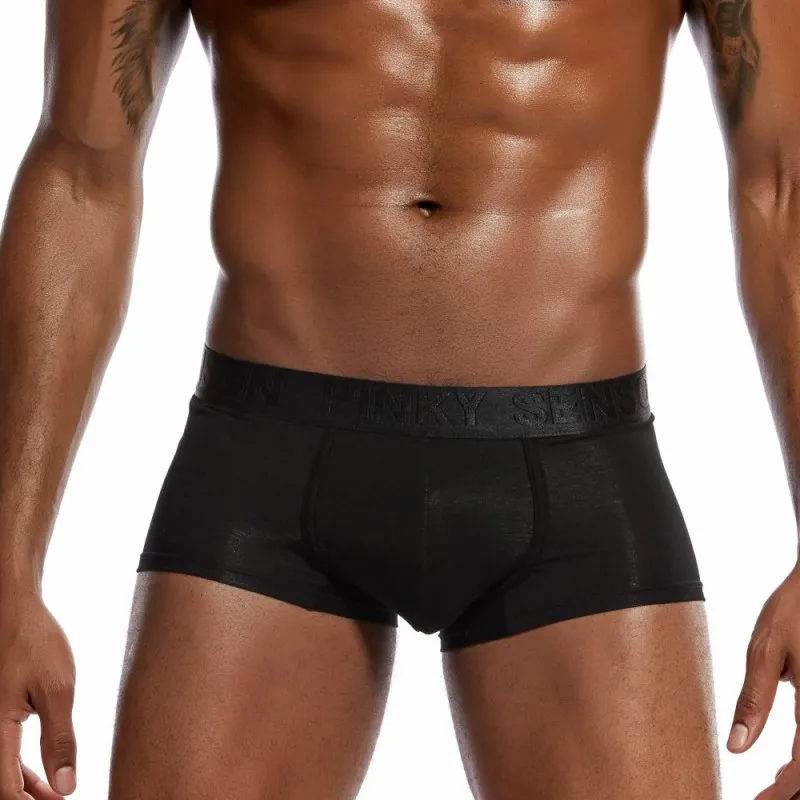 3-Pack Men's Breathable Modal Boxer Briefs Low Rise Soft Underwear with U Pouch Comfortable Daily Wear Solid Color P03PJ