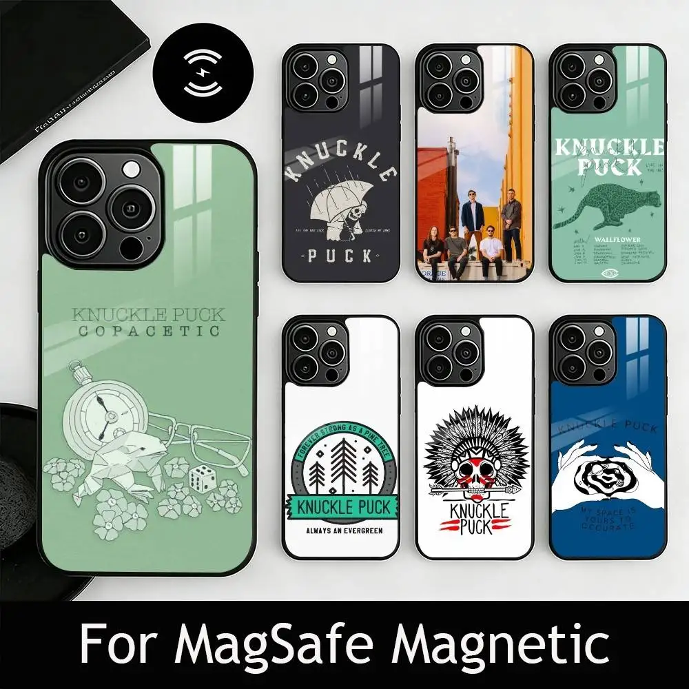 

K-Knuckle P-Puck Band Phone Case For iPhone17,16,15,14,13,12,11 Plus,Pro Magnetic with Magsafe Wireless Charging