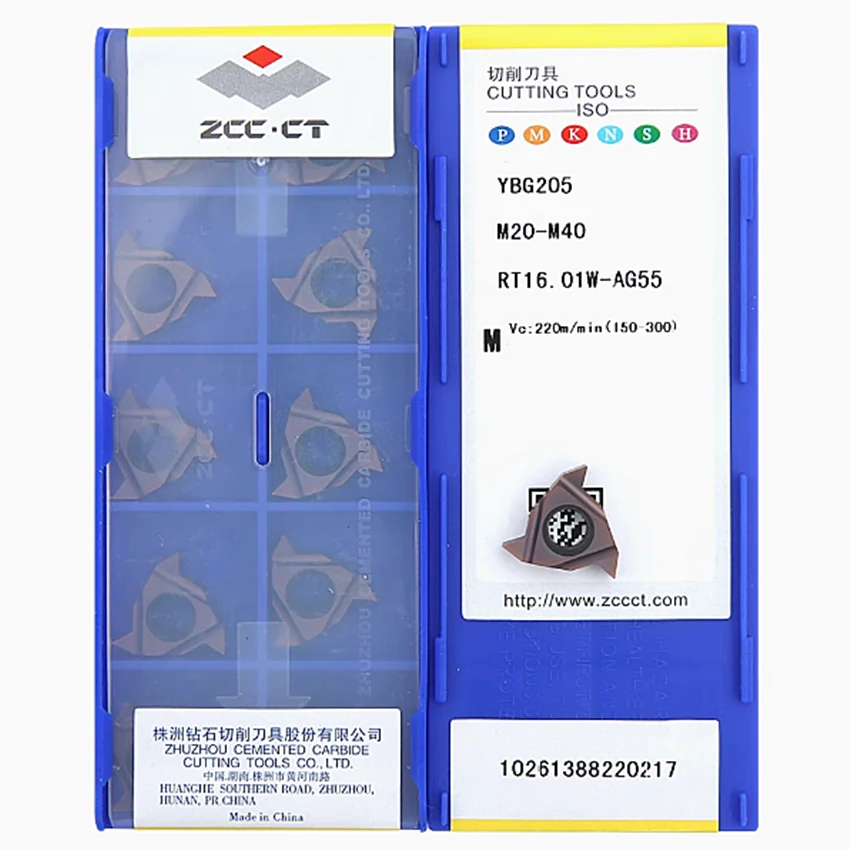RT16.01N-AG55 YBG205/RT16.01W-AG55 YBG205/RT16.01N-AG60 YBG205/RT16.01W-AG60 YBG205 ZCC.CT CNC carbide inserts Thread inserts
