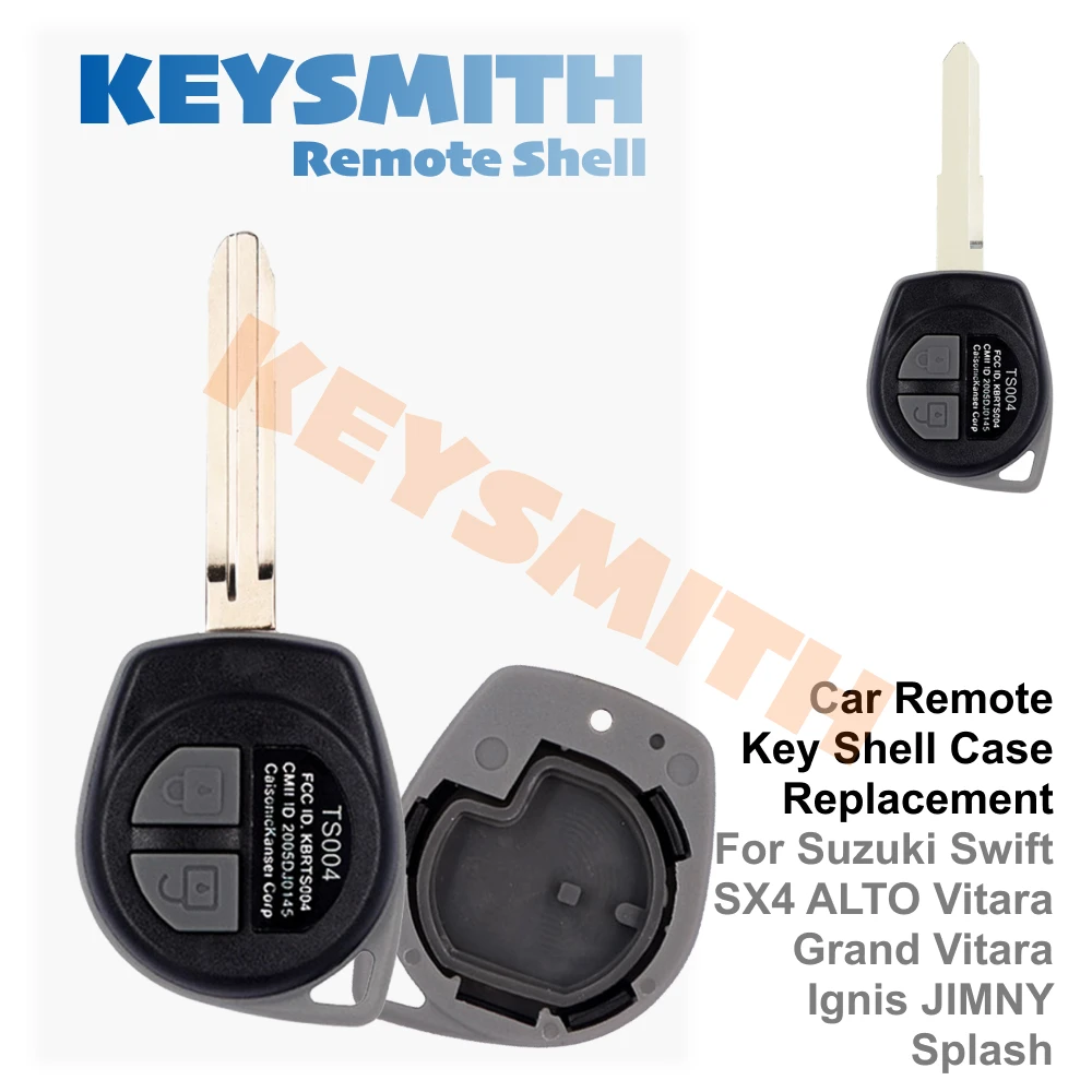 KEYSMITH 2 Button Remote Key Shell For Suzuki Grand Vitara Ignis Alto SX4 Agila HU133R TOY43 SZ11R Blade Fob Case Cover Pad