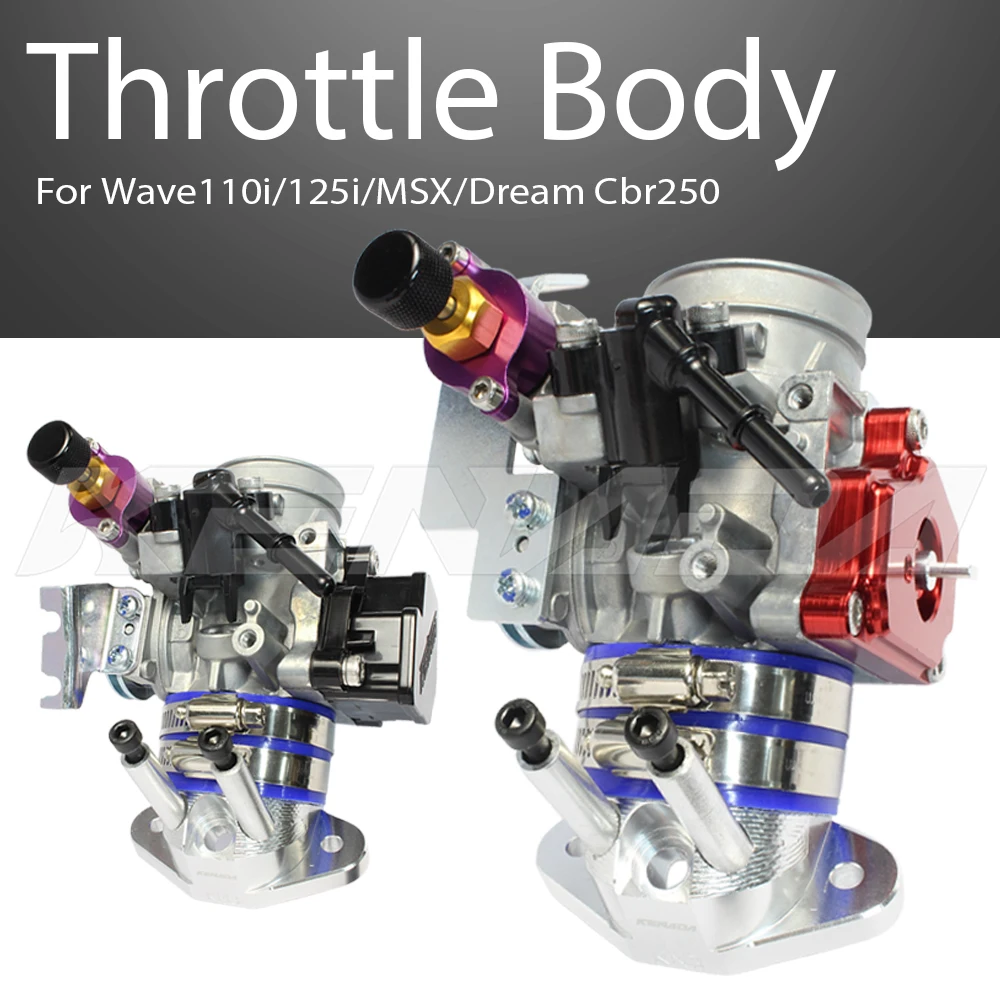 38mm 40mm 42mm Aluminum Throttle Body for Honda Lead125 Giorno PCX160 Click160 CBR250 CBR250r 4 Interfaces CNC