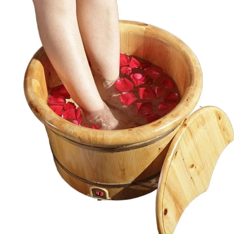 Electric heating multi-function automatic foot soaking wooden bucket Electric foot soaking bucket