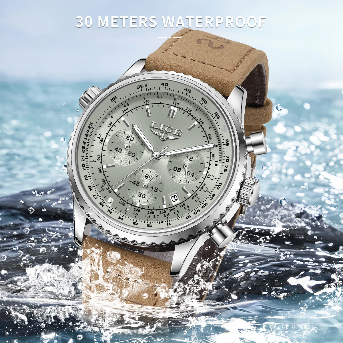 LIGE Teenagers Sport Wristwatch Waterproof Luminous Date Chronograph Man Watch Stainless Steel Luxury Fashion Quartz Men Watches